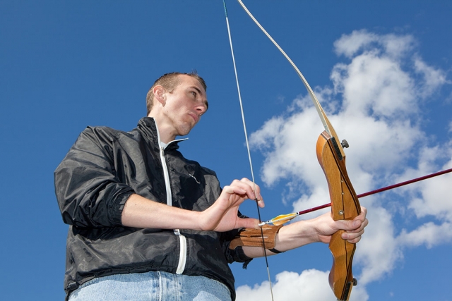 We provide the bow and arrows